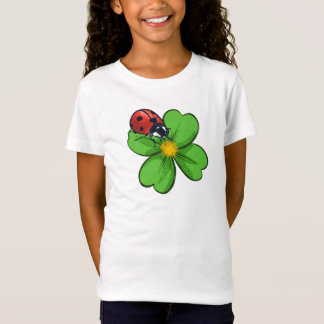 T-Shirt Ladybugs and Green Leaves Nature Illustration Past