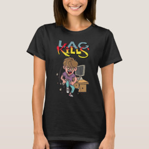 T-shirt Lag Tue Clavier De Gamer Dit Gamer En Colère