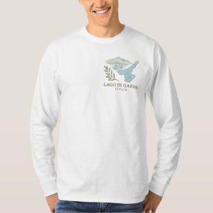 T-shirt Lago di Garda Italie Carte Art - Voyage minimalist