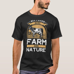 T-shirt L'Agriculteur De Vaches Tout Ce Dont J'Ai Besoin, 
