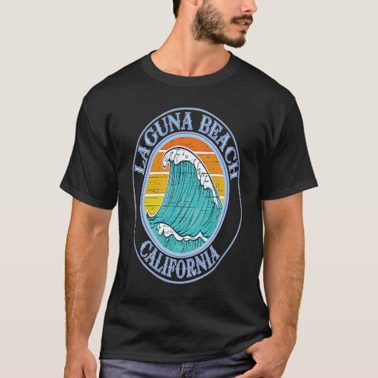 T-shirt Laguna Beach California Waves (Devant)