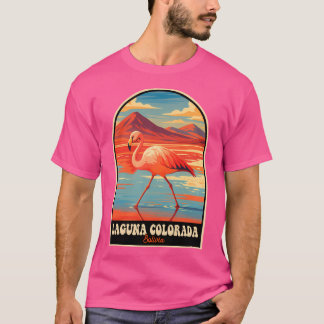 T-shirt Laguna Colorada Bolivie Flamant rose Désert Vintag