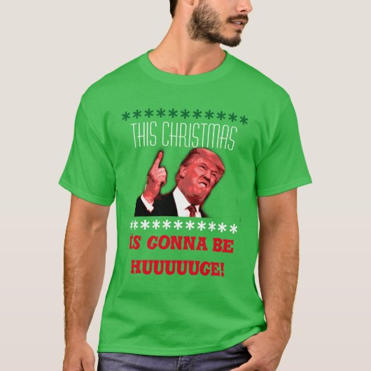 T-shirt laid de Noël de Donald Trump en vert (Devant)