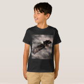 T-shirt L'aigle des chauves-souris américain vole dans les (Devant entier)
