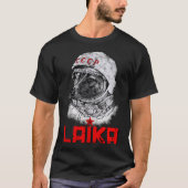 T-shirt Laika Le CCCP Russie Soviétique Super Space Rocket (Devant)