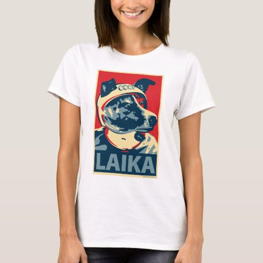 T-shirt Laika le chien de l'espace - Laika : Dessus de (Devant)