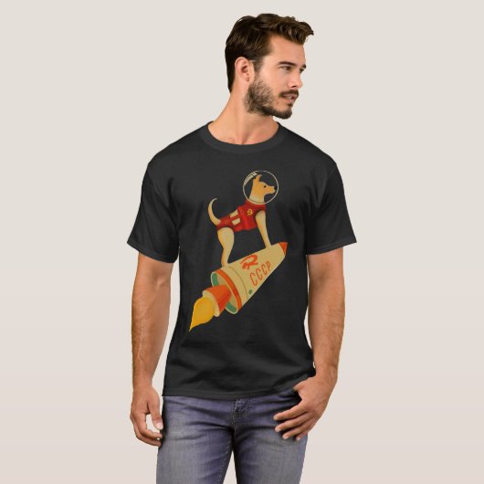 T-shirt Laika The CCCP Soviet Russia Super Space Rocket Do (Devant entier)