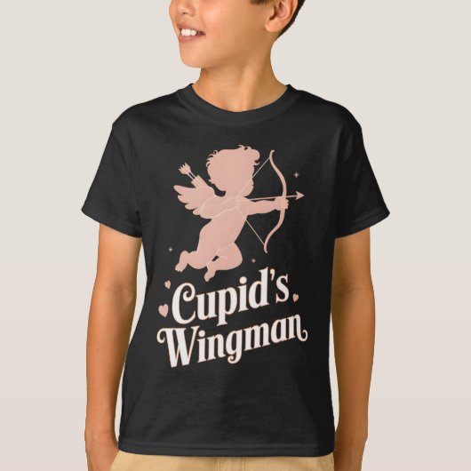 T-shirt L'ailier de Cupidon, conception d'ange drôle pour (Devant)