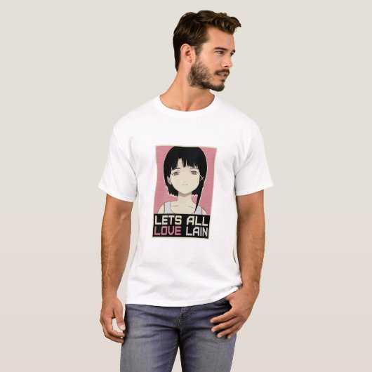 T-SHIRT LAIN IWAKURA - LETS ALL LOVE LAIN (Devant entier)