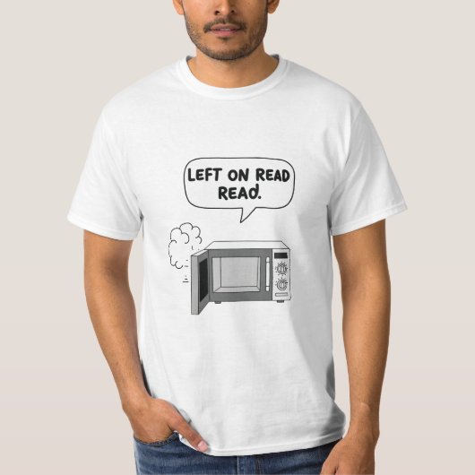 T-shirt "Laissé en lecture" Conversation micro-ondes bulle (Devant)