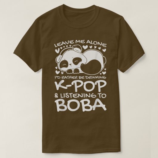 T-shirt Laisse-moi plutôt du thé de k-pop & boba Bubble (Design devant)