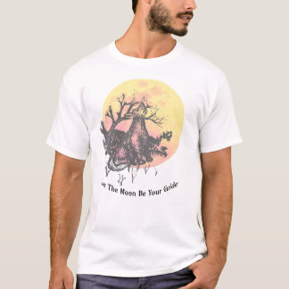T-shirt Laisser La Lune Guide, Loup sur la Lune et Lettré