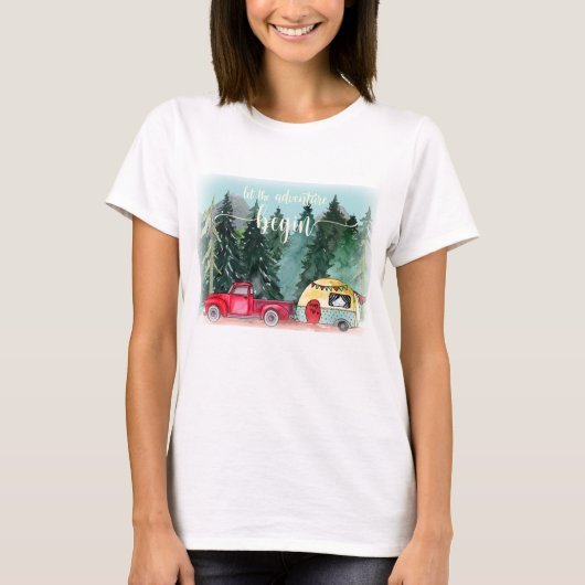 T-shirt Laisser L'Aventure Commencer Le Camping Forêt (Devant)