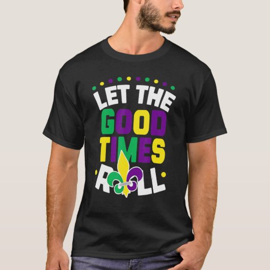 T-shirt Laisser Le Bon Temps Roll Jester Bead Mardi Gras C (Devant)