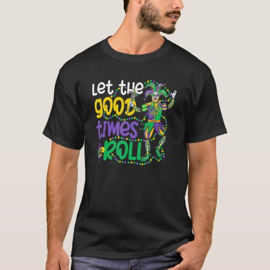 T-shirt Laisser Le Bon Temps Roll Jester Bead Mardi Gras C (Devant)