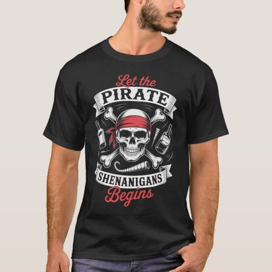T-shirt Laisser Les Shenanigans Pirates Commencer Hallowee (Devant)