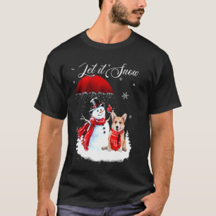 T-shirt Laisser Neige Noël Chirt Mignonne Chihuahua Et Sno