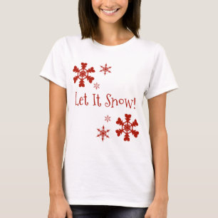 T-shirt Laisser neiger Red Snowflakes Chemise