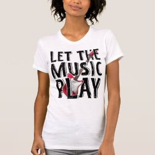 T-shirt Laissez La Musique Jouer La Guitare Électrique