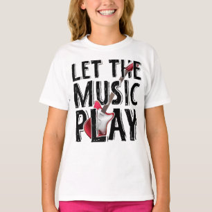 T-shirt Laissez La Musique Jouer La Guitare Électrique