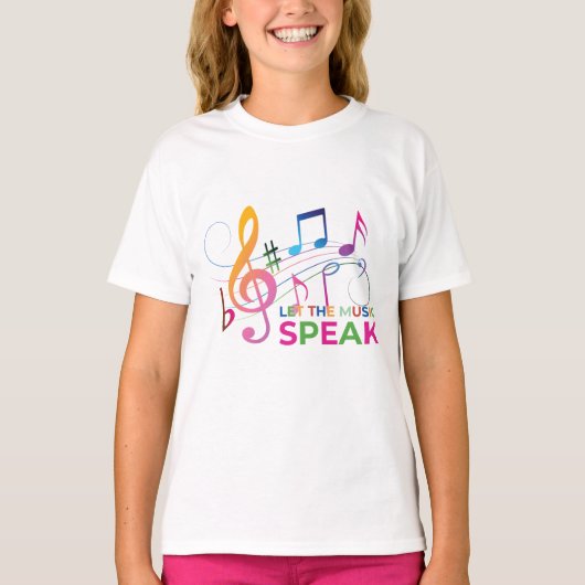 T-shirt Laissez La Musique Parler, Notes Musicales (Devant)