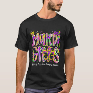 T-shirt Laissez Les Bon Temps Rouler Mardi Gras Perles Fle