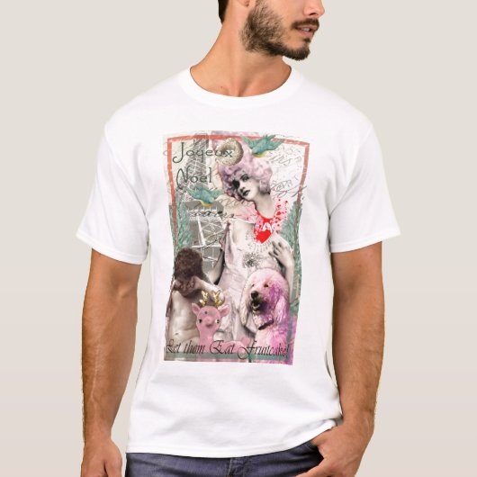 T-shirt Laissez-les manger le gâteau de fruits secs (Devant)