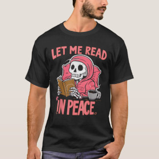 T-shirt Laissez-Moi Lire En Paix Drôle Fantôme Lecture Hal