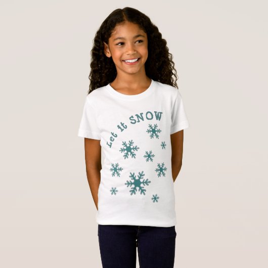 T-Shirt Laissez neiger Blue Winter Snowflake Motif (Devant entier)