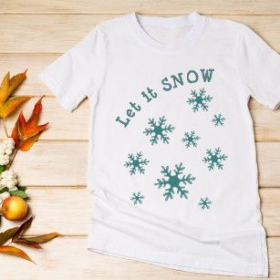T-Shirt Laissez neiger Blue Winter Snowflake Motif