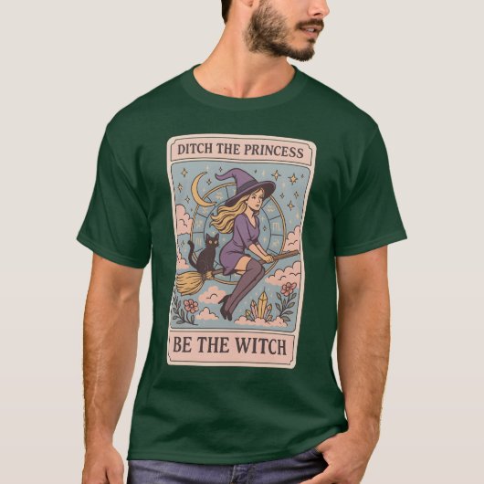 T-SHIRT LAISSEZ TOMBER LA PRINCESSE – SOYEZ LA SORCIÈRE (Devant)