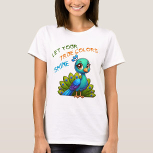 T-shirt Laissez vos couleurs réelles briller Peacock Art