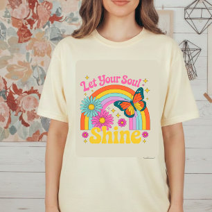 T-Shirt Laissez Votre Âme Briller Papillon Floral Arc-en-C