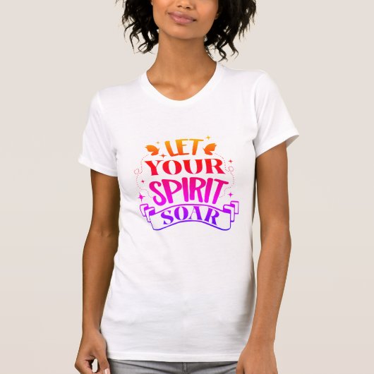 T-shirt "Laissez votre esprit s'envoler !" multicolore ave (Devant)