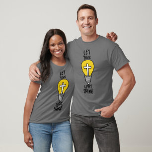 T-shirt Laissez Votre Lumière Briller Bible Cross Unisex