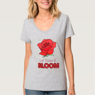 T-shirt Laissez-vous fleurir Rouge Rose Art