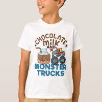 Lait au chocolat mignon et camionnettes Monster