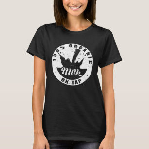 T-shirt Lait Biologique Féminin En Tirant Prise De Conscie