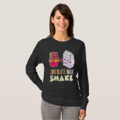 T-shirt Lait Chocolat Secouer Milkshake Dessert Dent Douce (Devant entier)