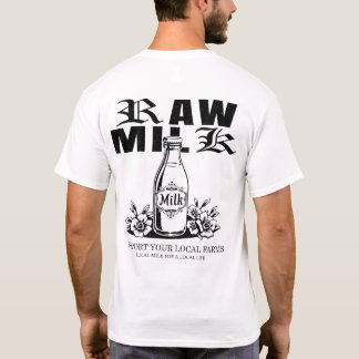 T-shirt Lait Cru Soutenez Vos Fermes Locales Impression au