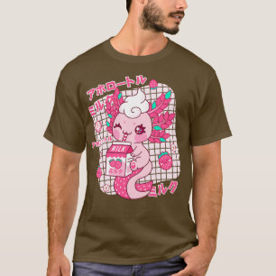 T-shirt Lait de fraise Axolotl kawaii Japonais