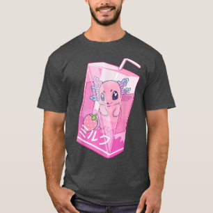 T-shirt Lait de fraise Axolotl Shake Carton avec Pastel A