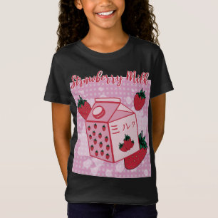 T-Shirt Lait de fraise Japonais Rétro 90s Anime Fruit Aes