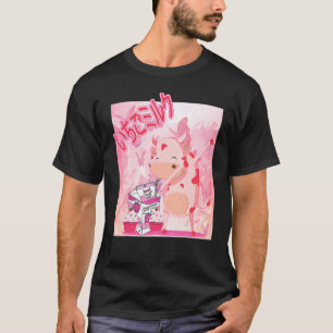 T-shirt Lait de fraise Lait de vache mousseux