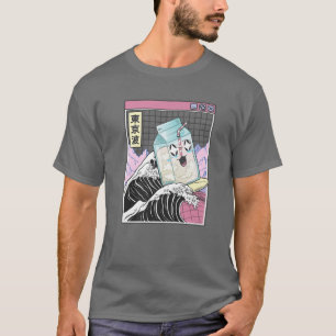 T-shirt Lait de surf Carton Kanagawa Wave Kawaii Anime Vap