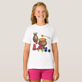 T-shirt Lait et miel avec baies Alimentation rustique (Devant entier)