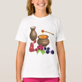 T-shirt Lait et miel avec baies Alimentation rustique (Devant)