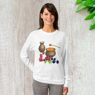 T-shirt Lait et miel avec baies Alimentation rustique