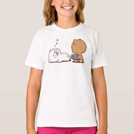 T-shirt Lait et oreille mocha dormant (Devant)