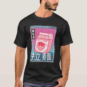 T-shirt Lait fraise numérique Japon style Otaku ordinateur